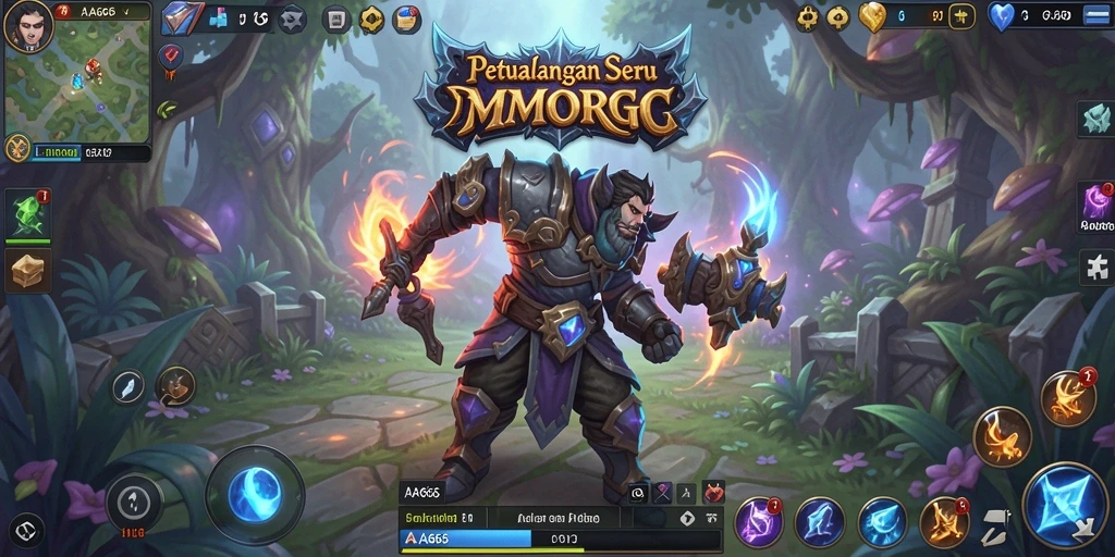 Tangkapan layar utama AA666 menampilkan aksi seru dalam gameplay MMORPG.