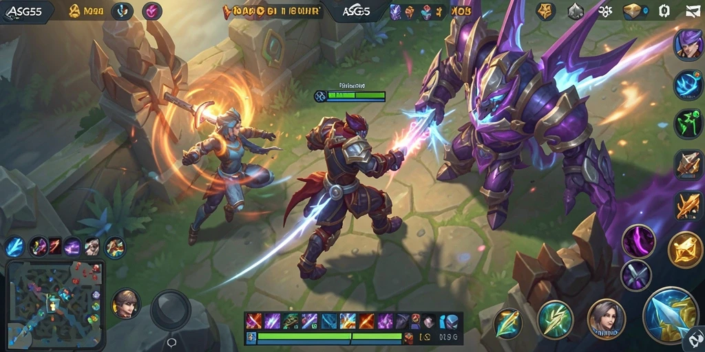 Gameplay seru ASG55 dalam pertempuran MOBA yang menegangkan.