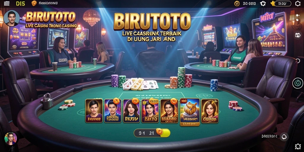 Tampilan gameplay Live Casino yang mendebarkan di BIRUTOTO.