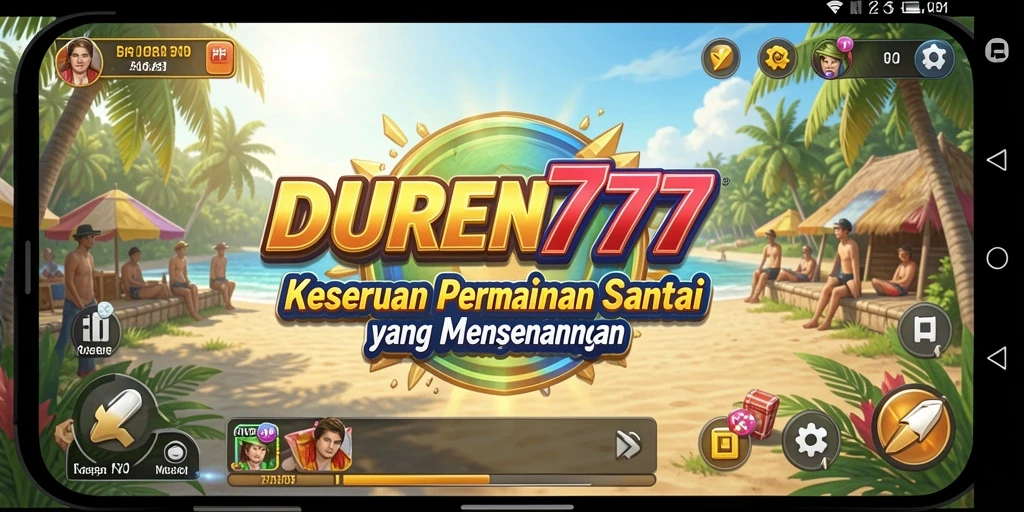 Tampilan gameplay DUREN777 yang penuh warna dan menyenangkan.