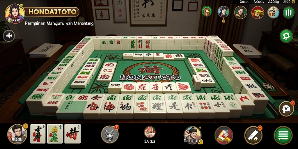 Screenshot menunjukkan serunya gameplay Mahjong di HONDATOTO.