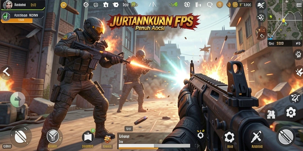 Tangkapan layar menunjukkan aksi menembak penuh ketegangan di JURAGANKOIN99.