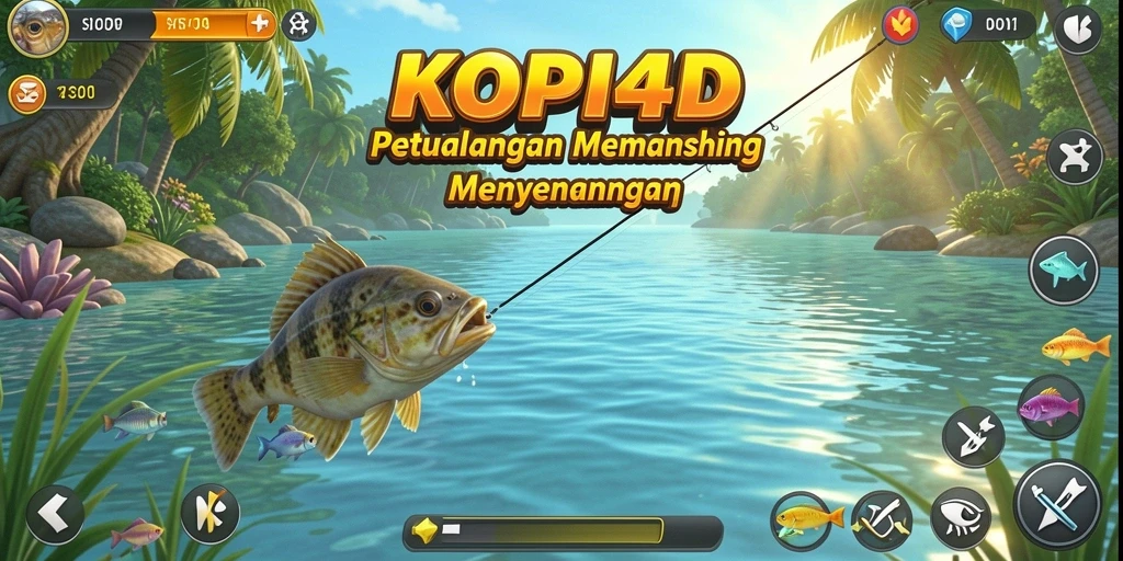 Tangkapan ikan besar dalam gameplay KOPI4D yang memukau.