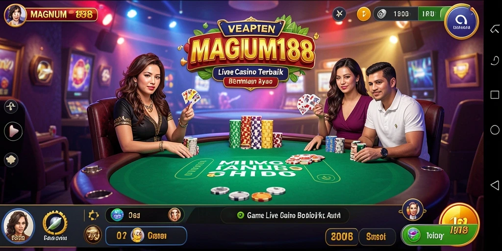 Tampilan gameplay Live Casino yang menarik dan interaktif di MAGNUM188.
