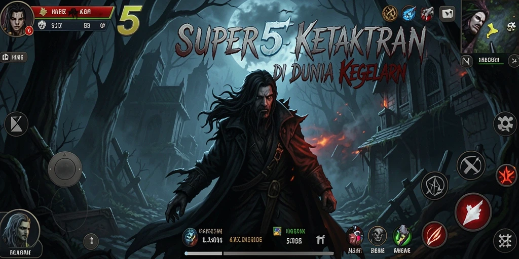 Screenshot dari gameplay menegangkan SUPER5 dengan suasana Horror.