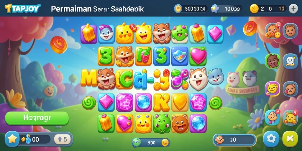 Gameplay seru TAPJOY yang penuh warna dan tantangan Match-3.