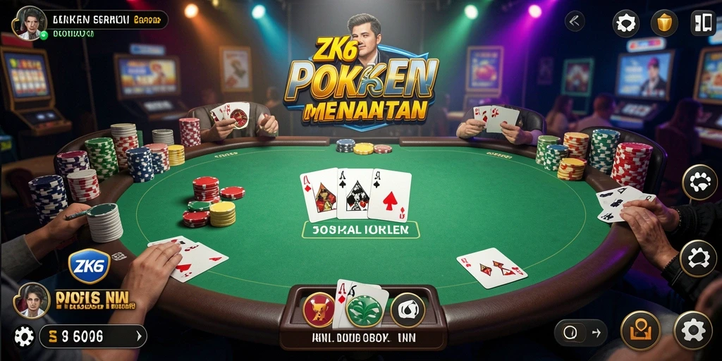 Gameplay seru ZK6 dengan aksi poker mendebarkan.